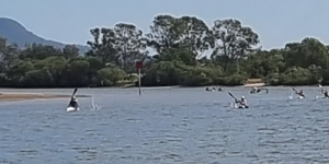 paddlers entering Eudlo Crk